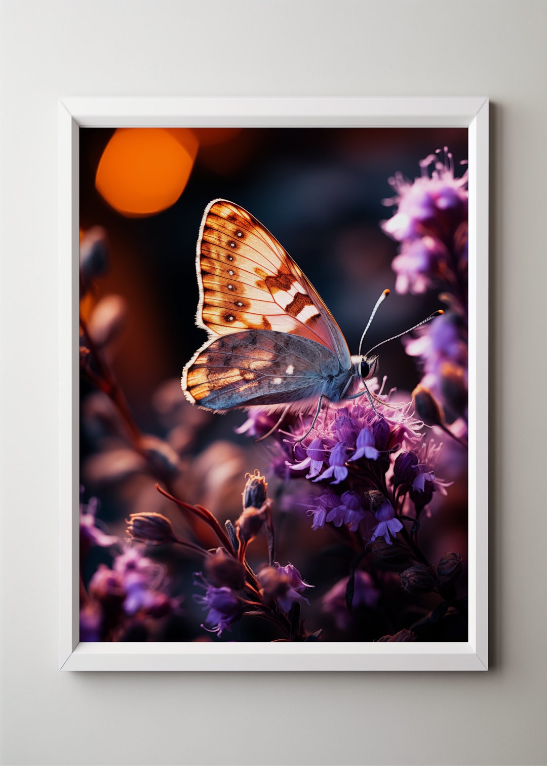 Twilight Whispers Intimate Butterfly Portrait on Floral Bloom - Etsy