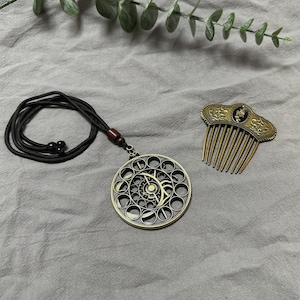 Bloodborne Old Hunter Astral Clock Celestial Dial necklace And Small Hair Ornament ,Metal handicraft ,Birthday gift