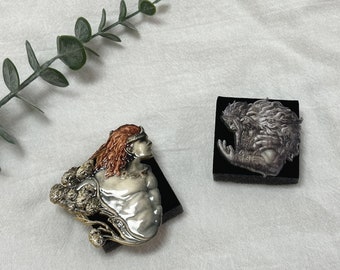 Icono de Radagon y Godfrey de Elden Ring Insignia en relieve metalistería, broche, regalo para él, regalo de cumpleaños