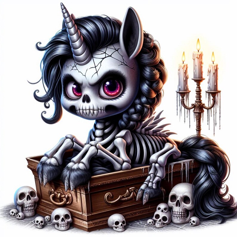Baby UNICORN Skeleton PNG 15 Cute Halloween Baby Unicorn Holiday ...