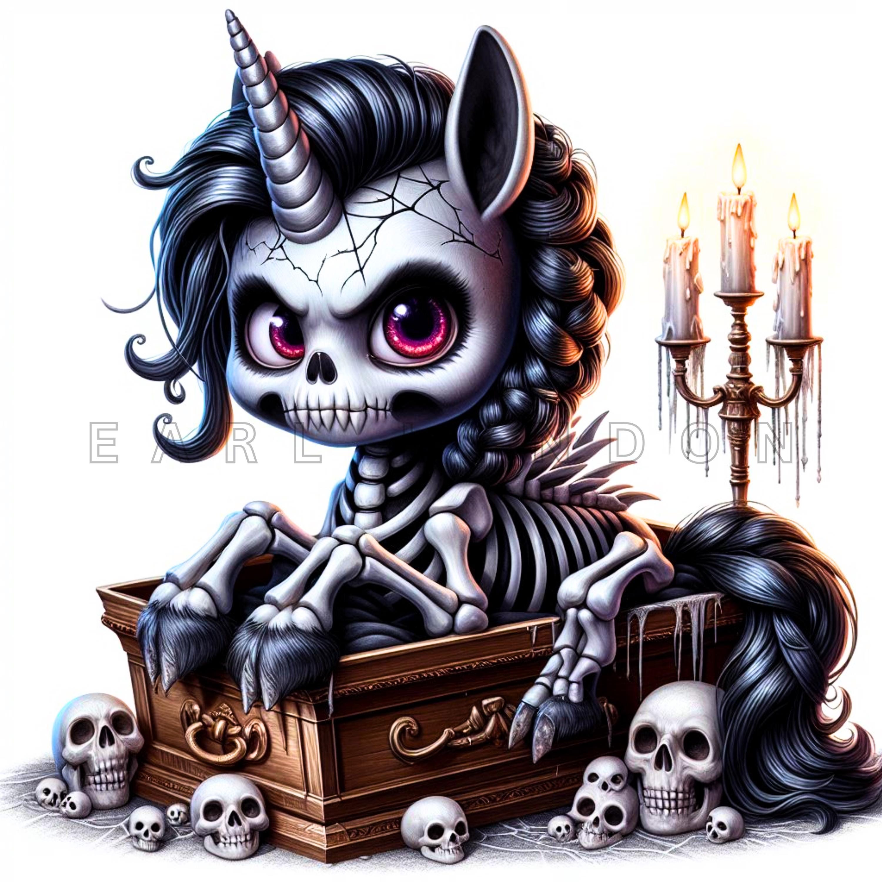 Baby UNICORN Skeleton PNG 15 Cute Halloween Baby Unicorn Holiday ...