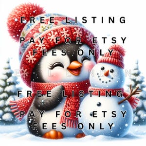 Winter kerst PINGUN PNG 15 schattige grillige pinguïn vakantie clipart digitale kunst wordt afgedrukt aquarel afdrukbare illustraties 300 DPI