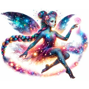FADA floral celestial PNG 15 clipart fofo de elfo etéreo para o feriado de Halloween Impressões de arte digital Clipart para impressão em aquarela 300 DPI