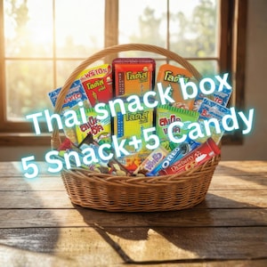 Fri frakt l Exotisk thailändsk snackslåda: Blandade godisar, chips, godsaker (10 st.)