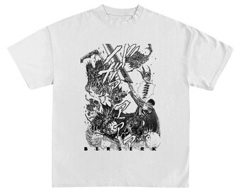 Berserker Anime T-Shirt Unisex - Guts Manga Print Shirt Im Vintage Look
