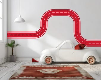 Road Wall Mural Winding Track Wall Decal Playroom Kids Room