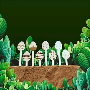 DIG0066 Laserdatei Blumenstecker Ostern Osterhase Eier Sperrholz Datei SVG DXF AI Laser Cut Laserfile Lasercut Download