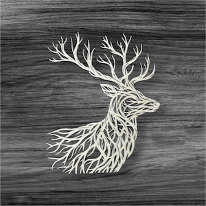 DIG0022 File laser murale cervo cervo compensato parete murales file laser SVG DXF AI file laser plotter file plotter taglio laser download