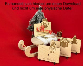 DIG0002 Laser file money gift Christmas plywood gifts money gifts laser file SVG DXF AI laser cut laser file lasercut download