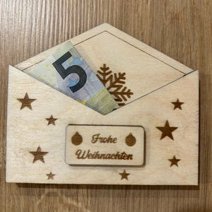 DIG0019 Laserdatei Briefumschlag Geschenkkarte Sperrholz Weihnachten Geschenke Laser Datei SVG DXF AI Laser Cut Laserfile Lasercut Download