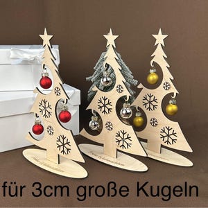 DIG0021 Laserdatei Weihnachtsbaum 3mm Sperrholz 3cm Kugeln Weihnachten Holzdeko Glaskugeln Datei SVG DXF AI Laserfile Lasercut Download