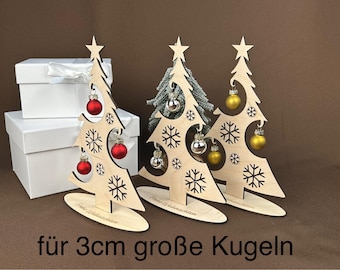 DIG0021 Laserfil Julgran 3 mm plywood 3 cm julgranskulor Julgranskulor i trädekoration i glas Fil SVG DXF AI Laserfil Lasercut Nedladdning