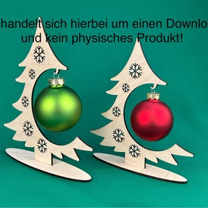 DIG0005 Laserdatei Weihnachtsbaum mit Kugel Glaskugel Sperrholz Weihnachten Laser Datei SVG DXF AI Laser Cut Laserfile Lasercut Download