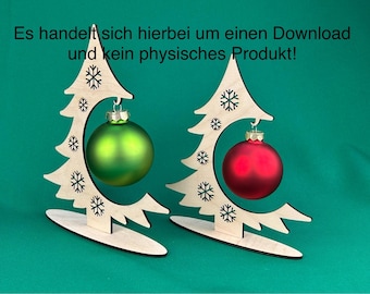 May include: Two wooden Christmas tree ornaments with a green and red bauble hanging from each. The text "Es handelt sich hierbei um einen Download und kein physisches Produkt!" is printed at the top of the image.