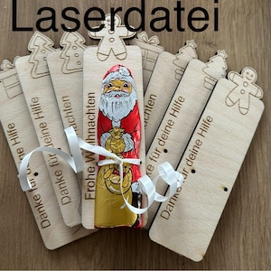 DIG0010 Arquivo a laser presente Papai Noel madeira compensada Presentes de Papai Noel Arquivo a laser de Natal SVG DXF AI Corte a laser Arquivo a laser Download