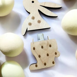 DIG0102 Fichier laser argent cadeau Pâques lapin de Pâques idée cadeau fichier contreplaqué SVG DXF AI Laser Cut Laserfile Lasercut Télécharger