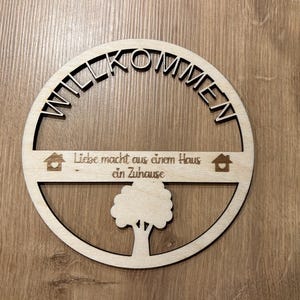 DIG0016 Laserdatei Loop Türring Willkommensschild Türschild Baum Sperrholz Laser Datei SVG DXF AI Laser Laserfile Lasercut Download