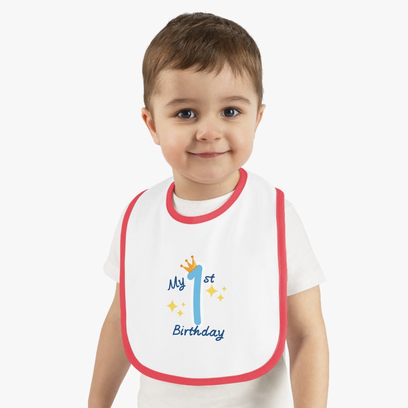 Bavaglino per il mio primo compleanno, bavaglino in jersey, regali per la nuova nascita, bavaglino per bambini, bavaglino per bambini, fantastici regali per bambini, vestiti carini per bambini, bavaglini per bambina/ragazzo immagine 9