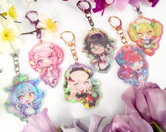 Charms holográficos transparentes reversibles de 2,5" de YGO / Dragonmaid