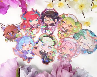 Pegatinas holográficas de vinilo YGO de 3 pulgadas