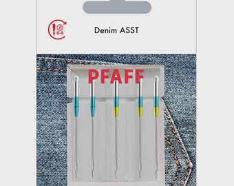 Agujas para denim PFAFF, paquete de 5 unidades, tamaños surtidos