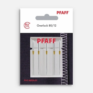 Paquete de 5 agujas overlock PFAFF, tamaños 80/12 - 90/14