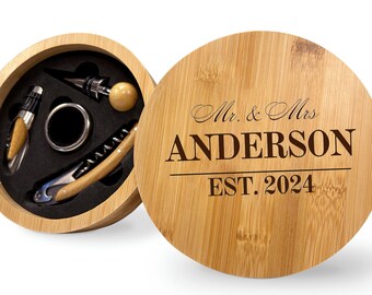 Anniversary Wine Box Engraved Wine Box Set Wine Bottle Opener Custom Wine Box Personalized Wine Box Gift Set 10 Year Anniversary Gift Couple