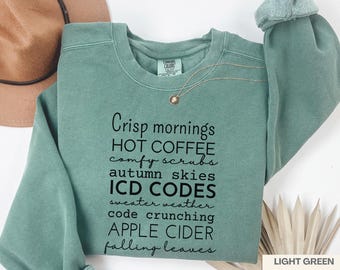 Fall Medical Coder Sweatshirt Icd10 ICD-10 Coding fall shirt Medical Coder Sweater Medical Coder Gift Medical Coding Medical Biller D35
