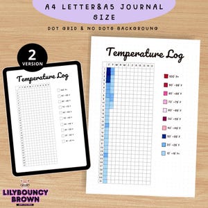 Temperature Log Printable - Daily Weather & Temperature Tracker - Weather Journal Page - A4 A5 Planner Insert - Weather Log -Weather Tracker
