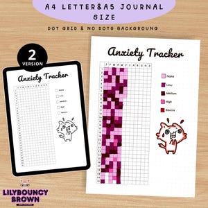Anxiety Yearly Tracker Printable - Mental Health Log - PRINTABLE Journal Page Habit & Mood Journal - Track Anxiety - Digital Planner A4 A5
