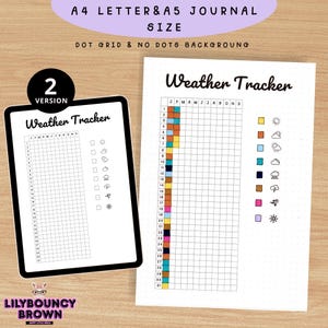 Weather Tracker Printable - Yearly Weather Log Journal Page - Track Daily Weather - Planner Insert Template - Daily Track Weather A4 A5