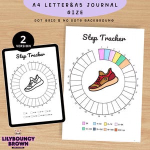Step Tracker Printable - Monthly Step Log Journal Page - Fitness & Health Tracker - Walking Goal Log - Fitness Tracker A4 A5 Planner Insert