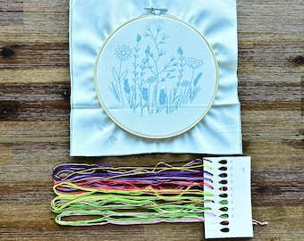 Modernes Blumenstickerei-Kit, Anfänger Hand Sonnenblume Kreuzstich, einfaches Art Hoop Kit, Diy Starter Craft Kit für Erwachsene
