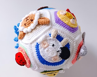 Animal Baby Ball Crochet Pattern – PDF Download – Sensory Amigurumi Toy Pattern for Babies & Toddlers