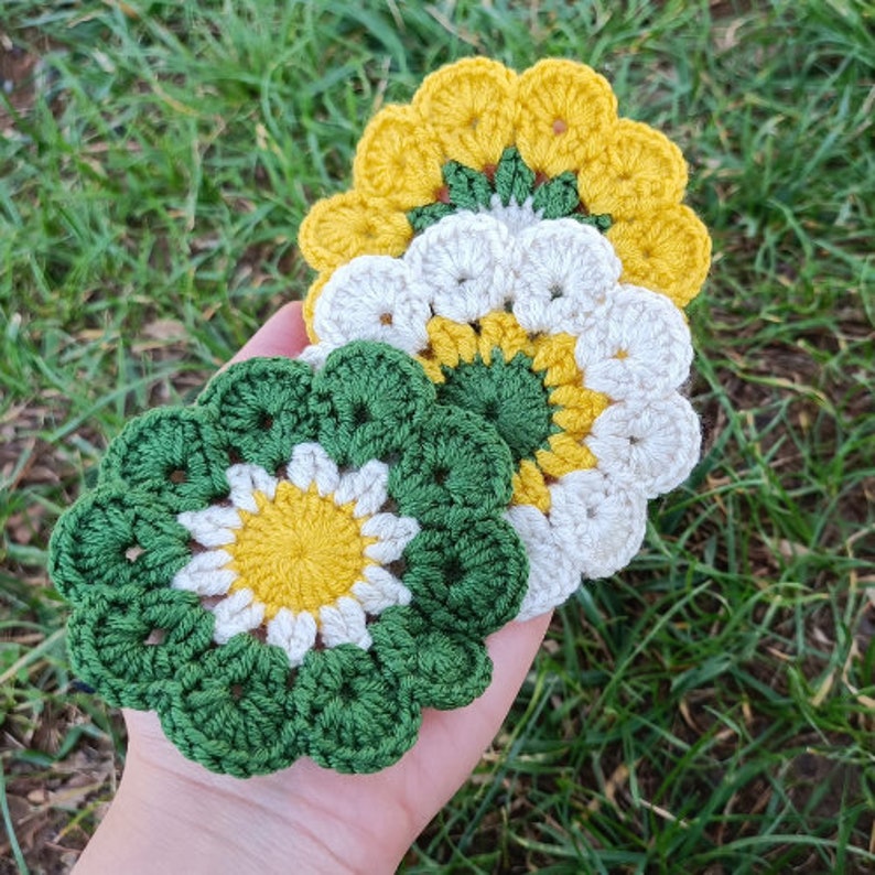 Pdf Pattern: Crochet Flower Coaster Pattern | Easy Beginner Project - Etsy