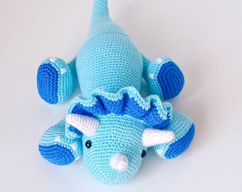 PDF Pattern: Crochet Triceratops Toy | Handmade Amigurumi Dinosaur Pattern for Kids, Gifts, and Decor