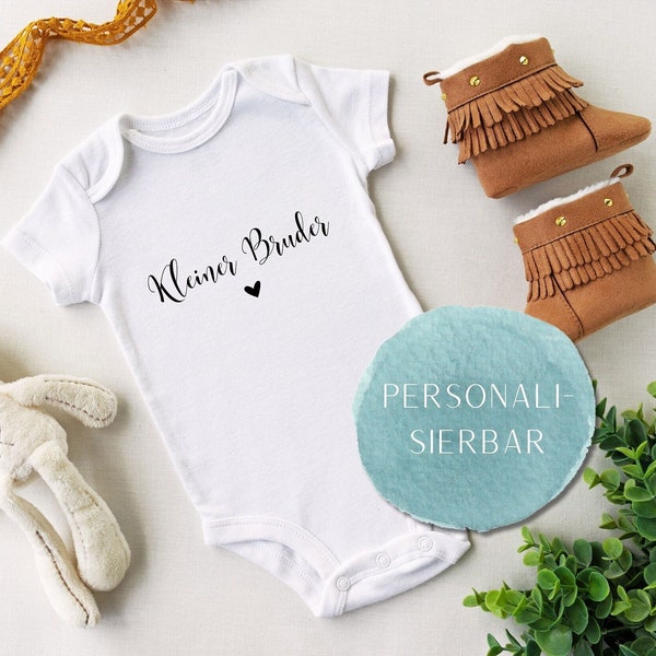 Kurzarmbody kleiner Bruder kleine Schwester, Personalisierbar, Schwangerschaft, Babyparty, Babygeschenk, Geschenk Geburt, Geburtsgeschenk