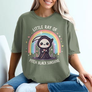 Kawaii Grim Reaper Comfort Colors Tee: Pastel Goth Shirt