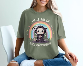 Kawaii Grim Reaper Comfort Colors Tee: Pastel Goth Shirt
