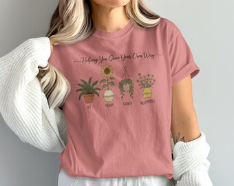 Comfort Colors® hilft Ihnen beim Wachstum, Ergotherapie-Shirt, florales OT-Therapeut-T-Shirt, ästhetisches OT-Geschenk, niedliches Ergotherapie-Shirt