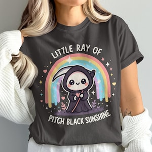 Kawaii Grim Reaper Comfort Colors Tee: Pastel Goth Shirt