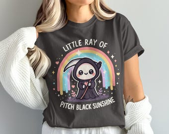 Kawaii Grim Reaper Comfort Colors Tee: Pastel Goth Shirt