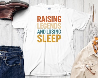 Raising Legends Graphic Tee: Funny Retro Parent T-Shirt