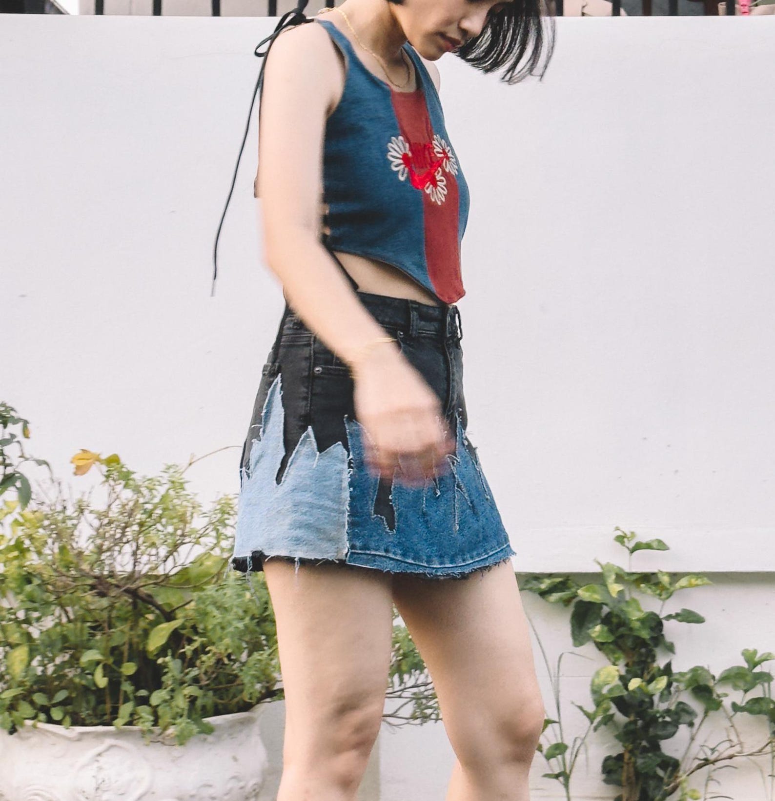 REPOSITIONED DENIM SKIRT