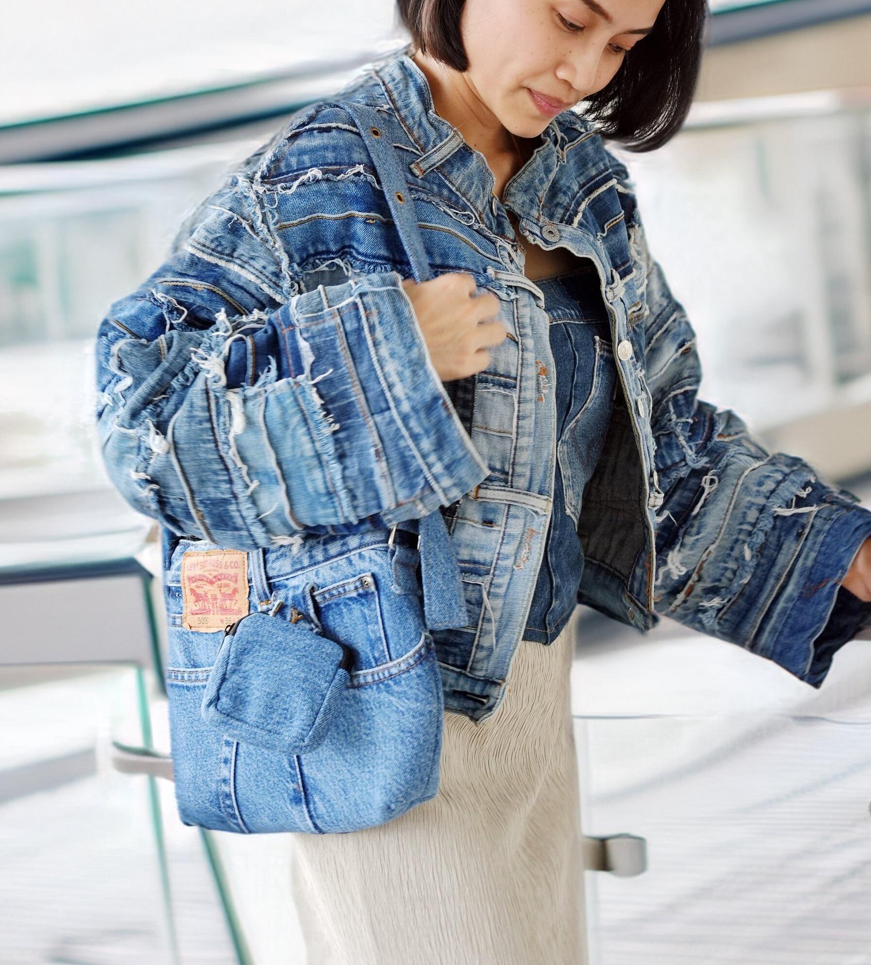 Denim Reworked Jacket Custommade/ Reworked Denim Patchwork