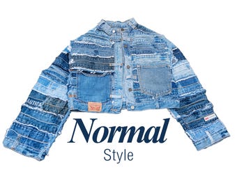 Reworked Vintage Levi's Denim Patchwork Jacket: Handmade