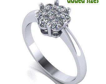 Anillo de compromiso con flores: modelo 3D: archivo CAD imprimible (STL)