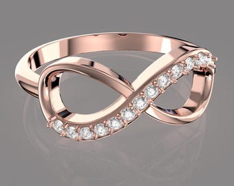 Infinity Engagement Ring STL File: 3D Printable Jewelry Design (US Size 9)