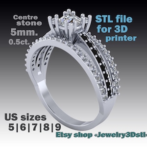 3D model, Jewelry for 3D printing,engagement SOL ring STL,3d jewelry file,printable file,ring for 3D printing,jewelry Design, printable ring