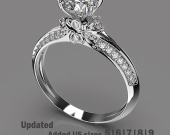 Anillo de compromiso SOLITARIO, modelo 3D, joyería para impresión 3D, anillo STL, archivo de joyería 3D, archivo imprimible, anillo para impresión 3D, diseño de joyería